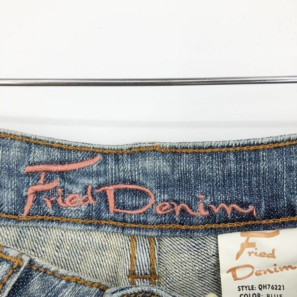 Fried Denim Women's Jeans Size 1/2 Lace Capri Crop Distressed Light Wash Stretch - Picture 10 of 13
